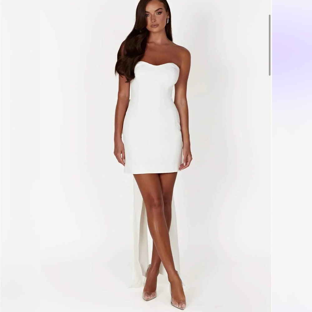 Meshki White Strapless Mini Dress